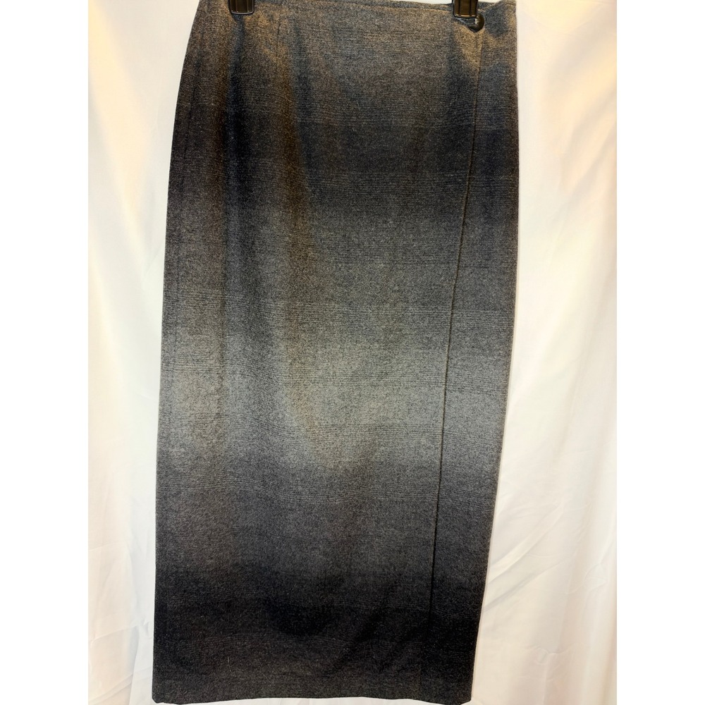 Liz Claiborne Lizsport Grey Ombre Wool Blend Maxi Wrap Skirt Size 6
